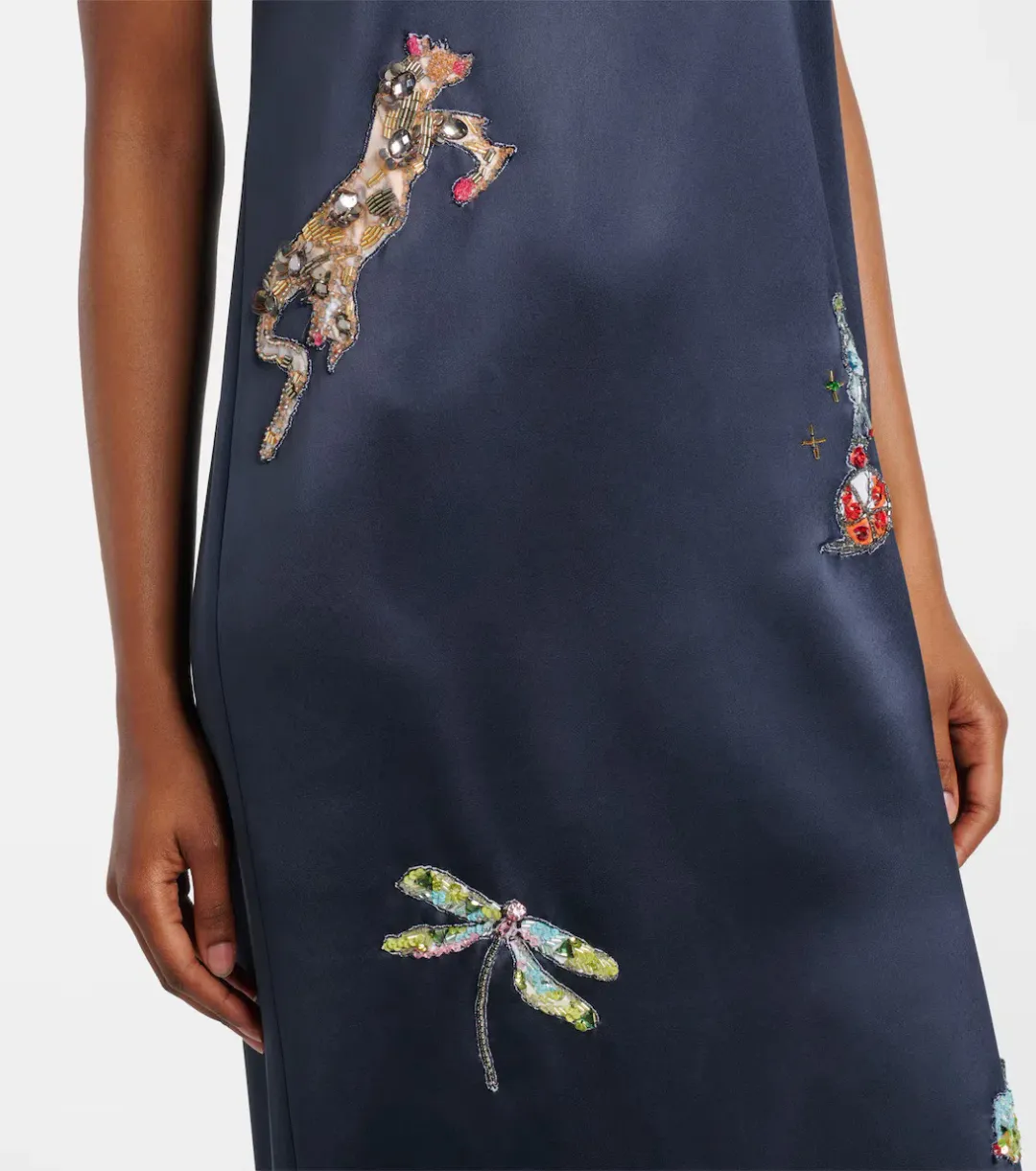 ALEMAIS Fontaine Slip Midi Dress Navy Size 8 AU for rent on The Volte - main image