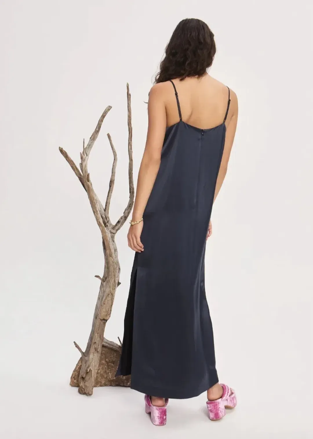 ALEMAIS Fontaine Slip Midi Dress Navy Size 8 AU for rent on The Volte - main image