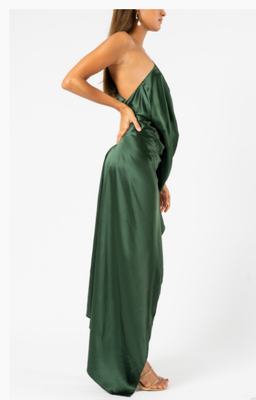 One fell swoop philly dress in silk jungle green size 10 for rent on The Volte - image 4