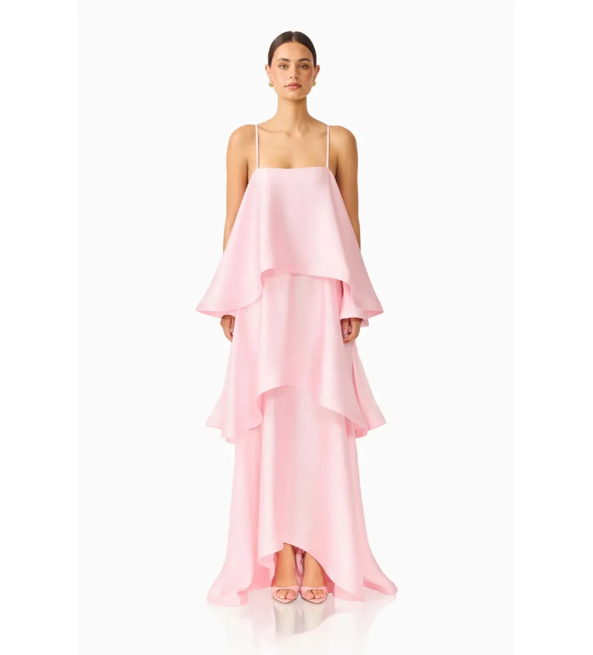 Elliatt Tilly Tiered Maxi Dress in Blush Pink Size L/ AU 12 for rent on The Volte - main image