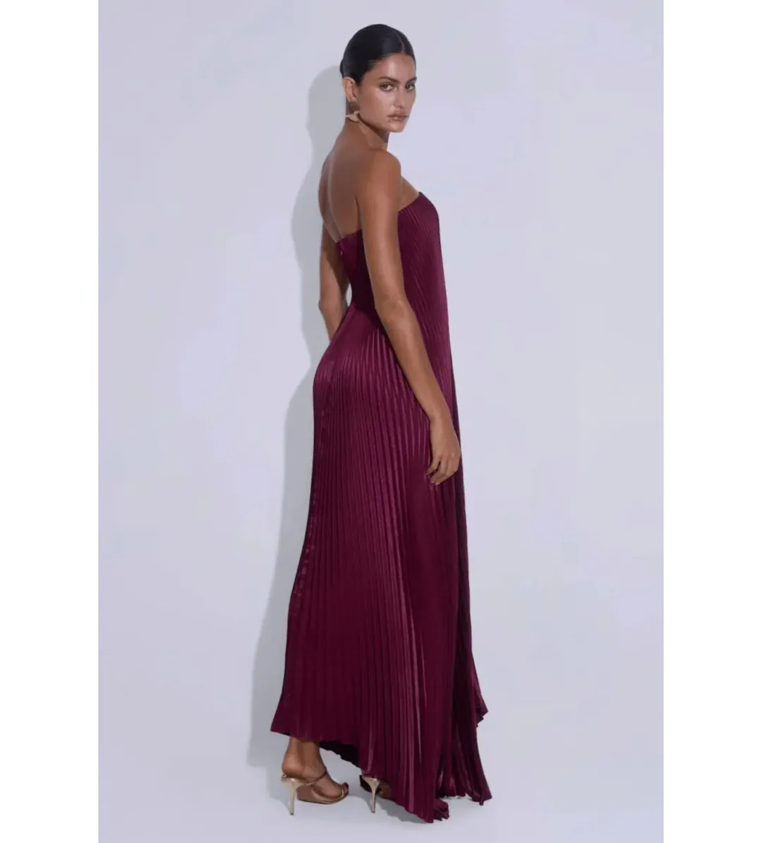 L'Idee Black Tie Gown in Wine Size AU12 for rent on The Volte - main image