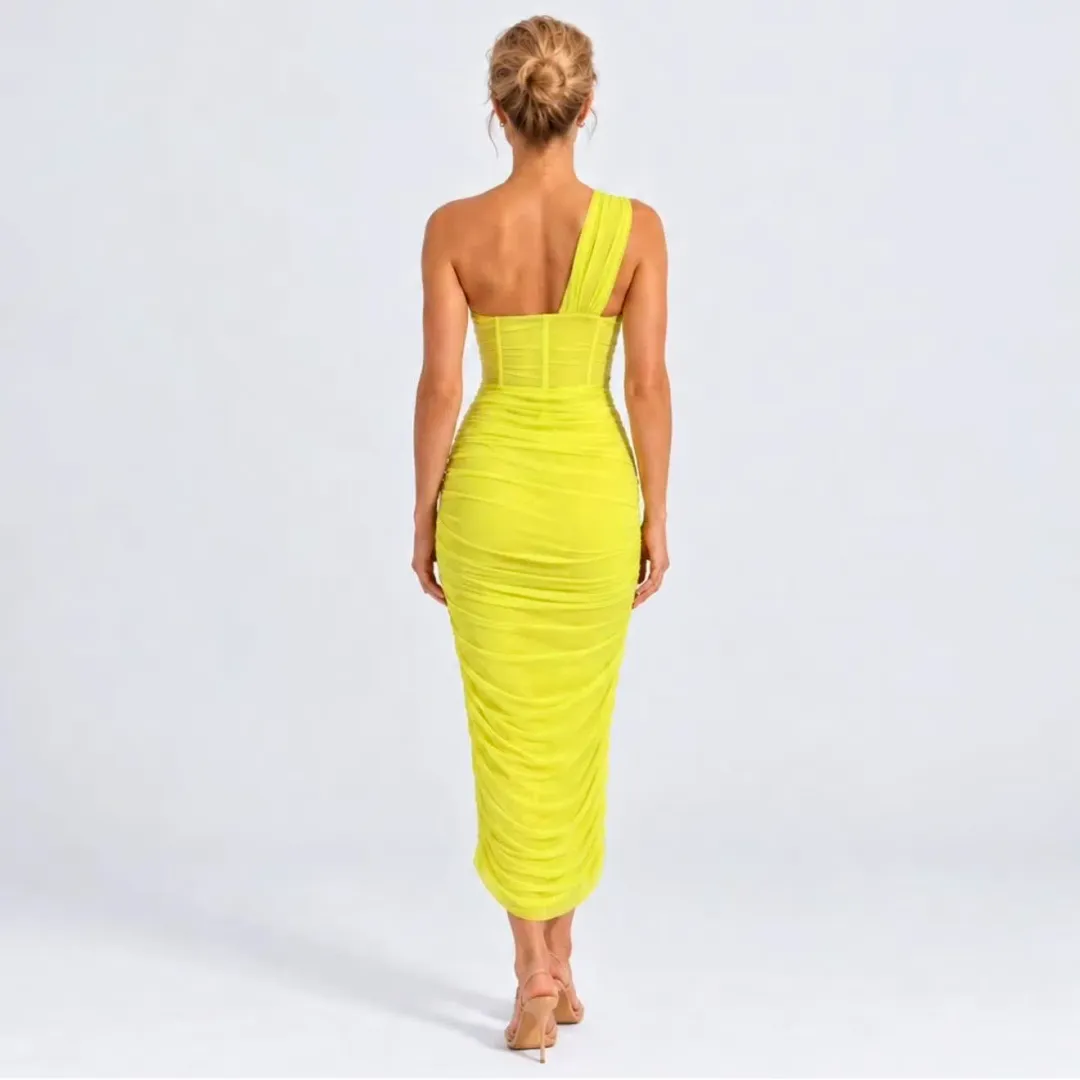 HOUSE OF CB VALENTINA LIME MIDI DRESS for rent on The Volte - main image