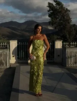 Rachel Gilbert Pierre Gown Citrus Size 10 for rent on The Volte - image 6