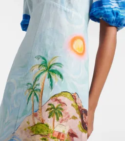 ALEMAIS Island Exclusive Midi Dress Blue Print Size 10 AU for rent on The Volte - image 4
