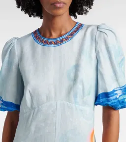 ALEMAIS Island Exclusive Midi Dress Blue Print Size 10 AU for rent on The Volte - image 3