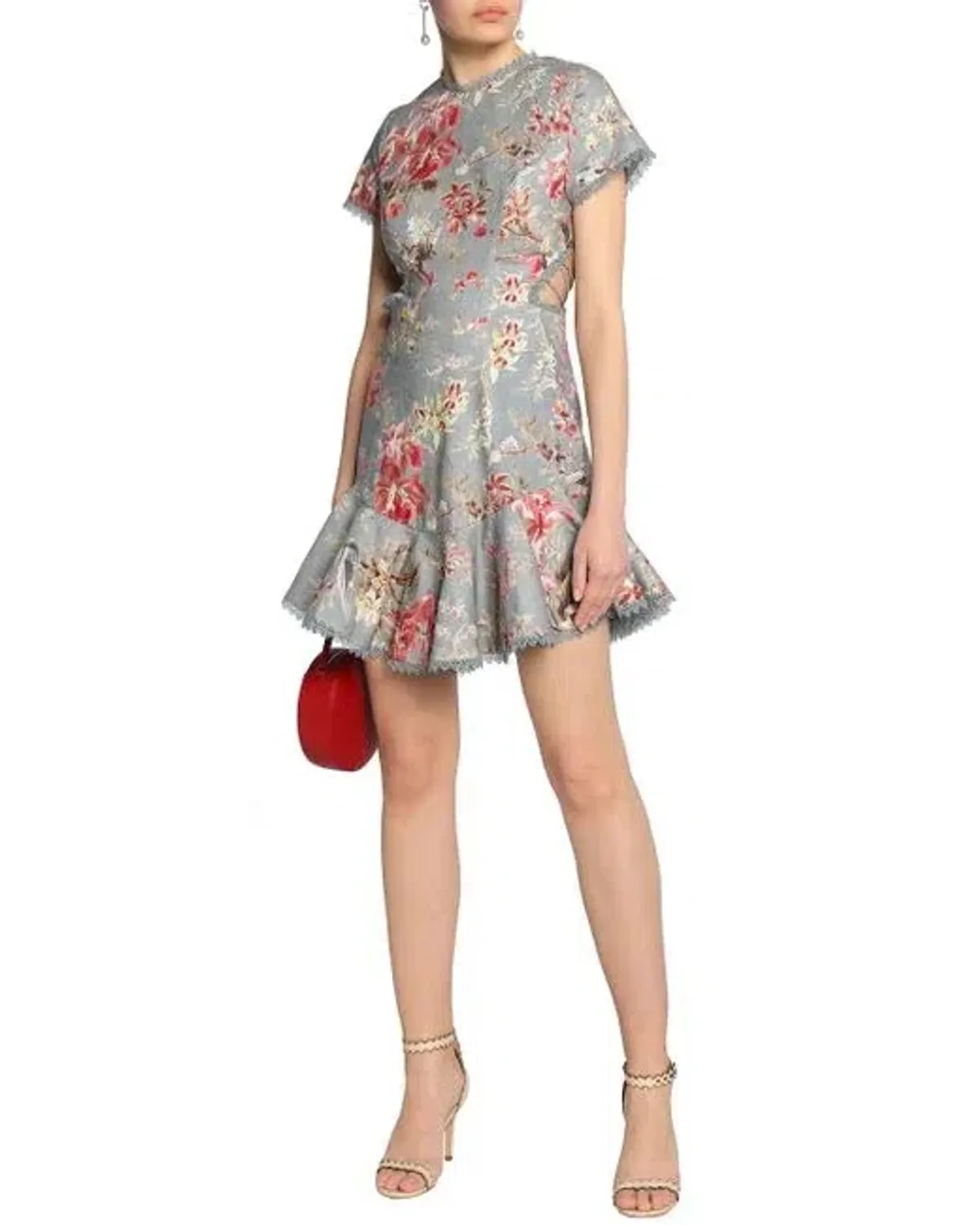 Zimmermann Mercer Flutter Dress Floral Print Size 8 for rent on The Volte - main image