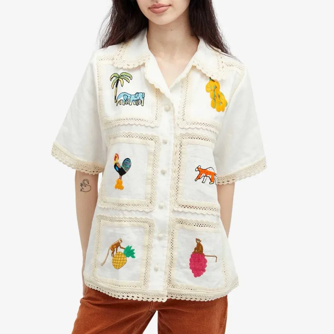 ALEMAIS Teddy Shirt & Skirt Set Cream Size 8 AU for rent on The Volte - main image