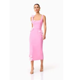 Elliatt Chantelle 3D Midi Dress in Pink Size 8/AU 8 for rent on The Volte - image 4