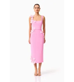 Elliatt Chantelle 3D Midi Dress in Pink Size 8/AU 8 for rent on The Volte - image 1