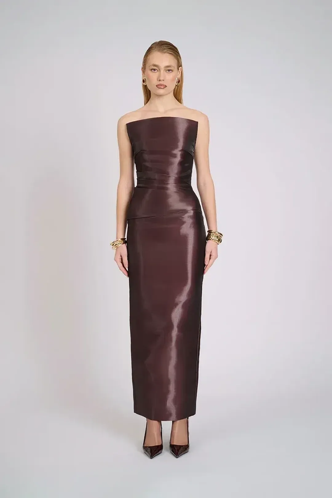 Eliya The Label Tatum Dress Brown- 10 for rent on The Volte - main image