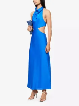 San Sloane Kenzi Cut-Out Satin Midi Dress Cobalt Blue AU 10  for rent on The Volte - image 1