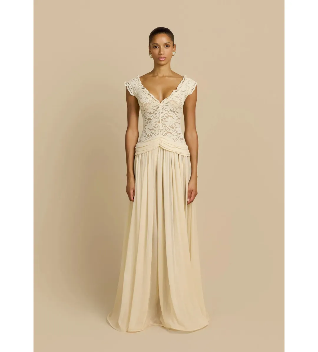 Arcina Ori Arabella Maxi Dress Beige Size XS / 6 for rent on The Volte - main image