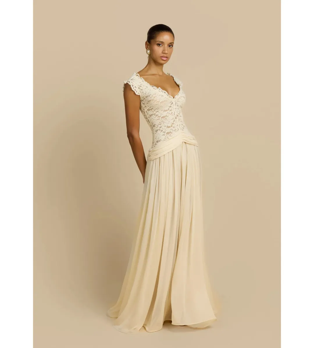 Arcina Ori Arabella Maxi Dress Beige Size XS / 6 for rent on The Volte - main image