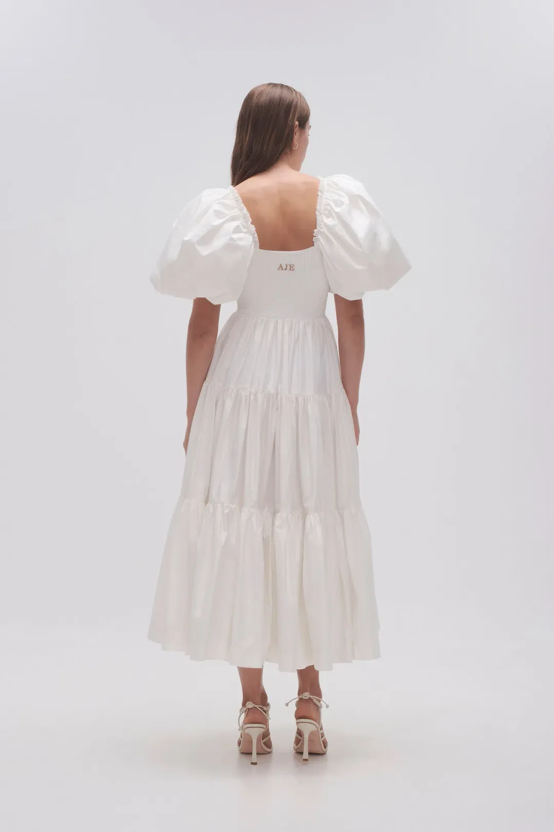 AJE Casa Puff Sleeve Midi Dress size 14 for rent on The Volte - main image