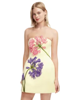 Leo Lin Roselle Applique Bustier Mini Dress Agapanthus Print Size 12 for rent on The Volte - image 3