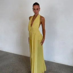 Bec & Bridge Cassis  Drape Dress In Yellow Size 8 for rent on The Volte - image 4