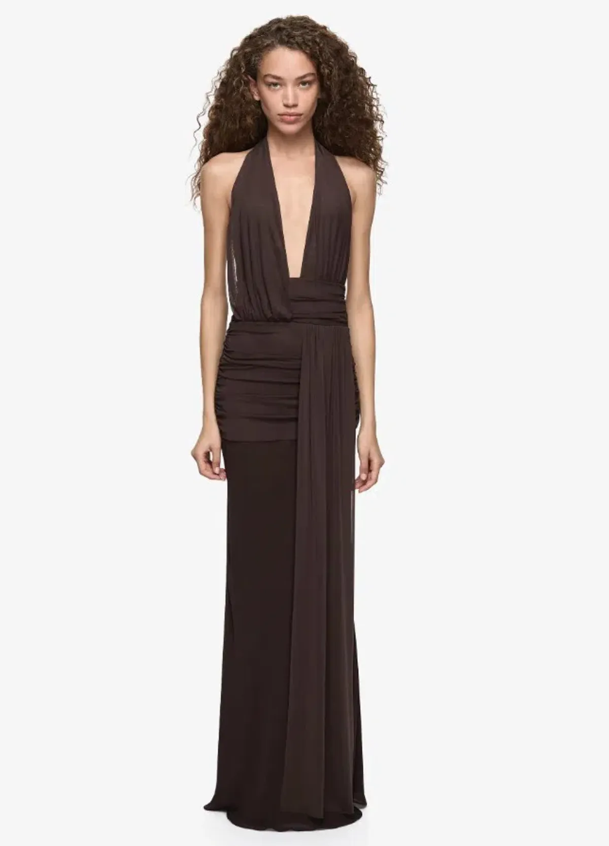Bec and Bridge Cassis Drape Maxi in Chocolate Size 8 for rent on The Volte - main image
