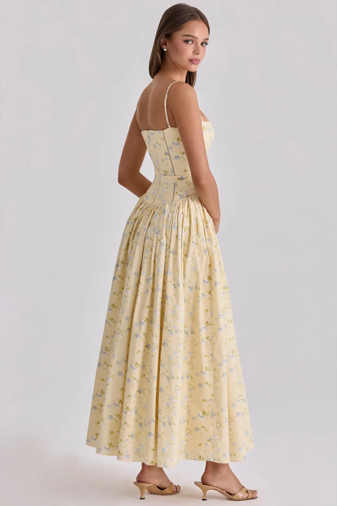 House of CB Ysabella Maxi in Floral Lemon Size S/AU 8 for rent on The Volte - main image