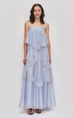 AJE - Ophelia Lace Gown in French Blue Size 4 (oversized) for rent on The Volte - image 1