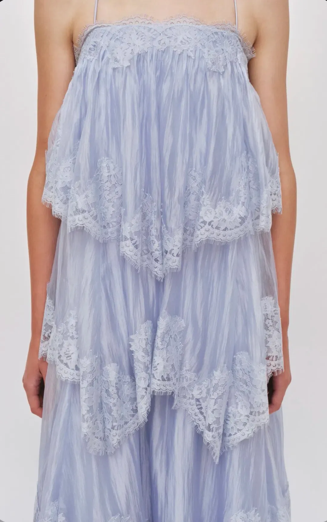 AJE - Ophelia Lace Gown in French Blue Size 10 for rent on The Volte - main image