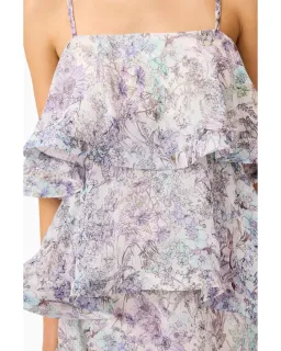 Elliatt Rosaria Tiered Maxi Gown Purple Floral Size M / AU 10 for rent on The Volte - image 4