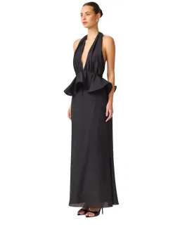 Elliatt Fiorina Halter Peplum Maxi Gown Black Size M / AU 10 for rent on The Volte - image 2