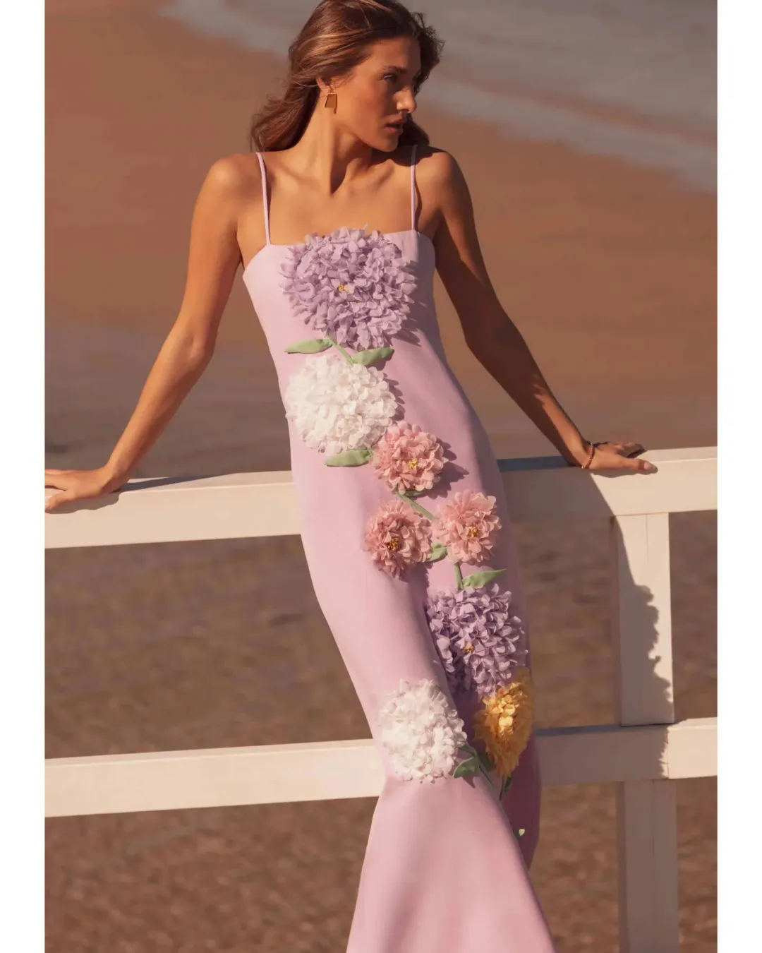Elliatt Buttercup Embroidered Maxi Dress Purple Size L / AU 12 for rent on The Volte - main image