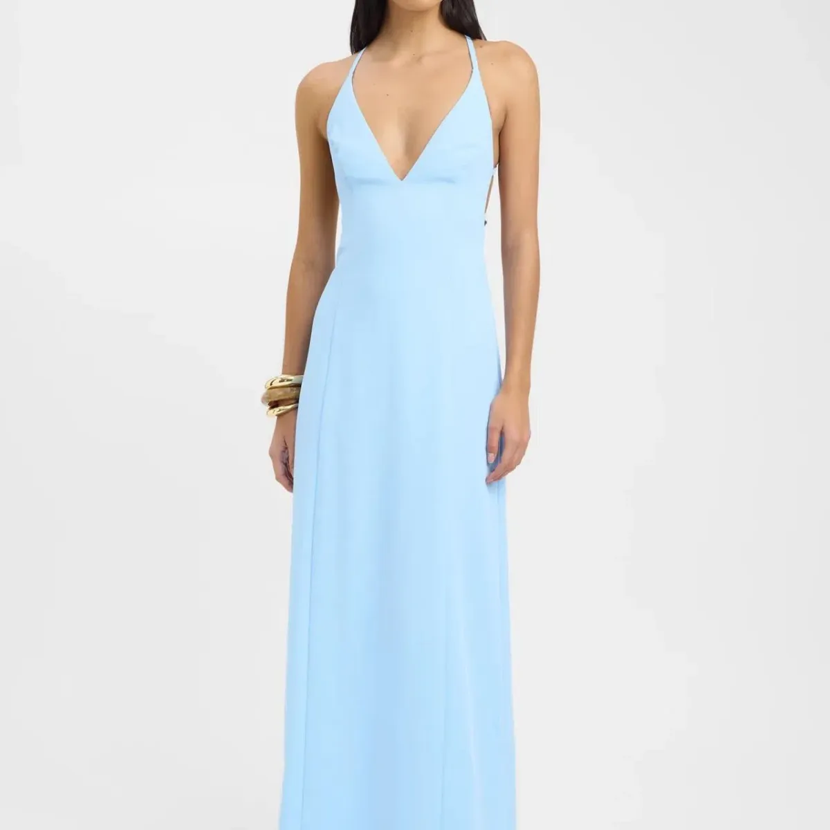 Kookai Ariel Strappy Maxi Light Blue Dress for rent on The Volte - main image