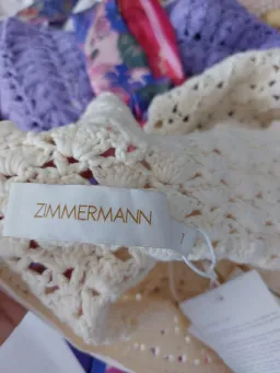 Zimmermann Style: High Tide Crochet Mini Dress Style number: 5522DHIG Colour: Cream / Lilac / Purple Material: 100% cotton crochet for rent on The Volte - image 3