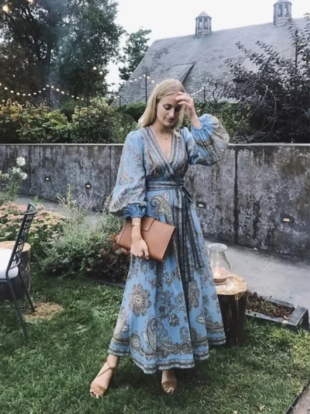 Zimmermann Fiesta Paisley Wrap Long Dress Size 1 / AU 10 for rent on The Volte - main image