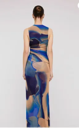 SCANLAN THEODORE ITALIAN WATERCOLOUR PRINT DRESS BLUE SIZE 10 / M for rent on The Volte - image 3