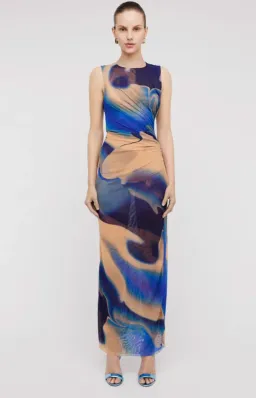 SCANLAN THEODORE ITALIAN WATERCOLOUR PRINT DRESS BLUE SIZE 10 / M for rent on The Volte - image 1