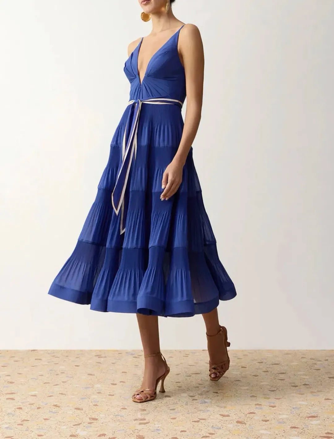 Zimmermann V NECK PLEATED MIDI - size 1 for rent on The Volte - main image
