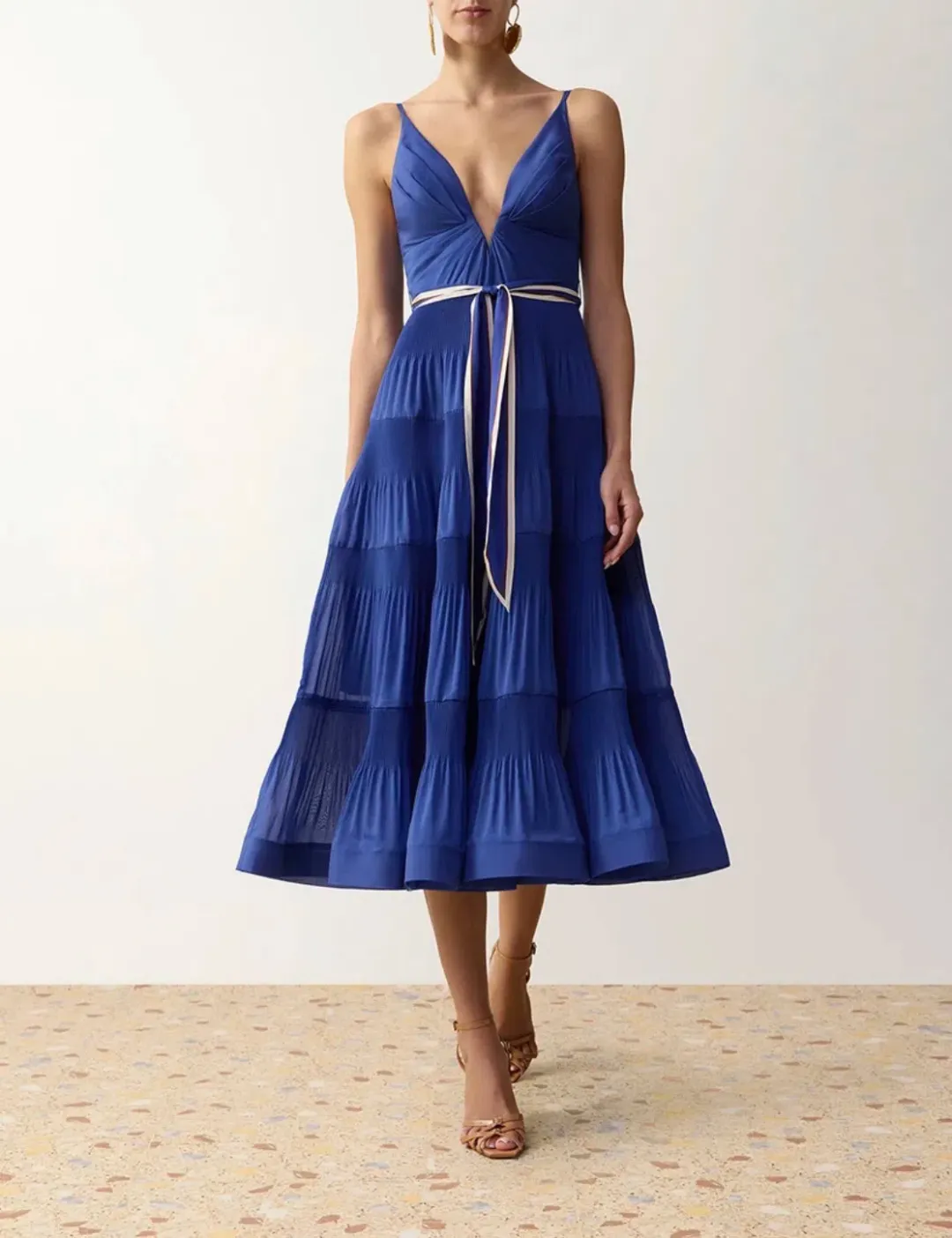 Zimmermann V NECK PLEATED MIDI - size 1 for rent on The Volte - main image