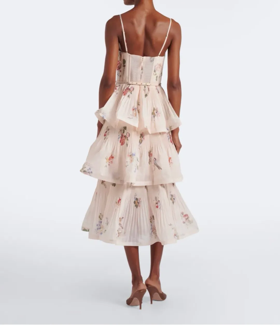 Zimmermann Floral pleated tiered bustier dress size 8 for rent on The Volte - main image