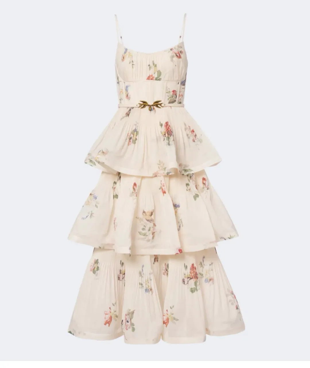 Zimmermann Floral pleated tiered bustier dress size 8 for rent on The Volte - main image