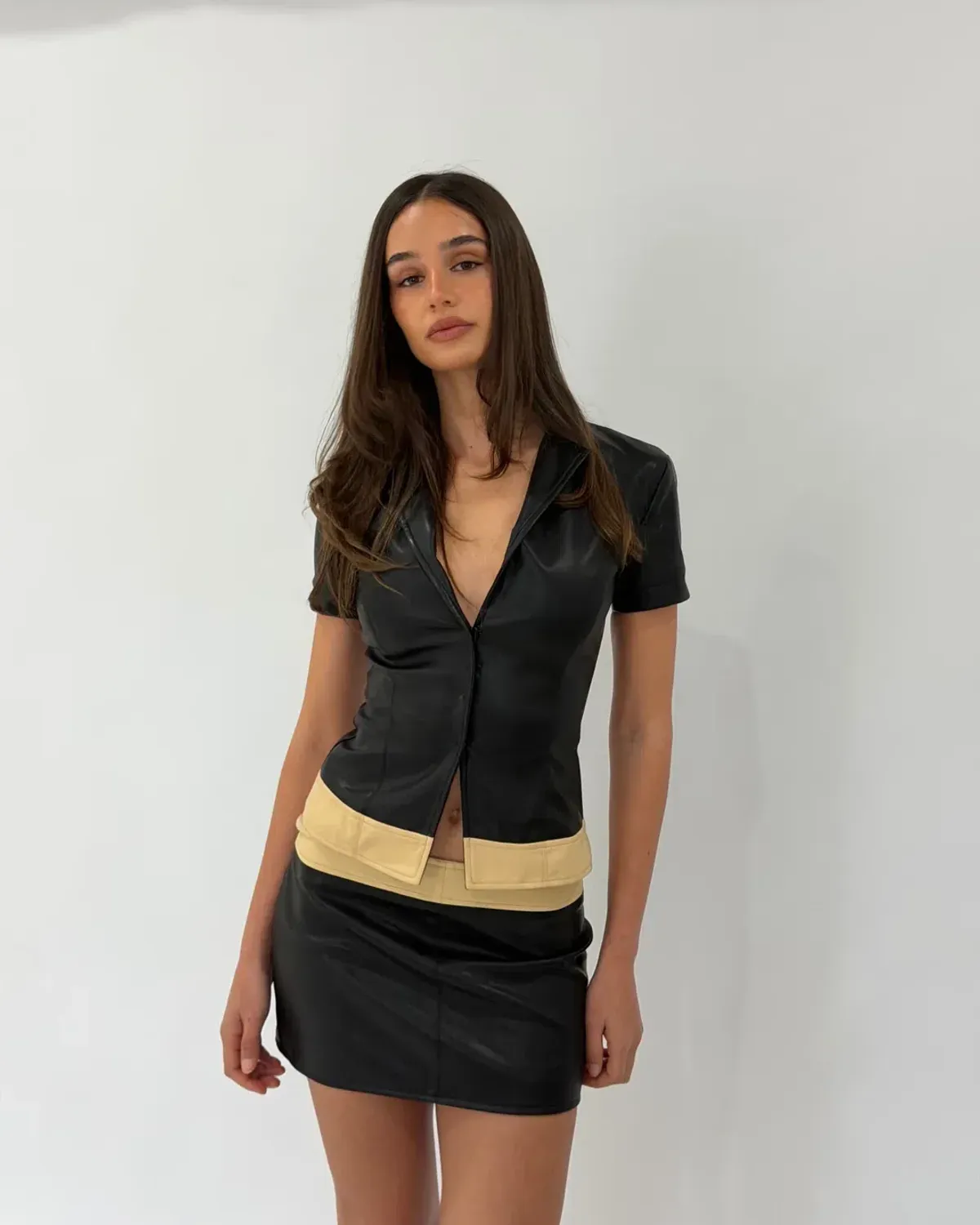 Setaye Chloe Top & Mini Skirt Set Black Size XS (6) for rent on The Volte - main image