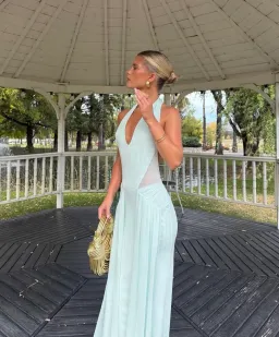 Bec and Bridge Juniper Halter Maxi Dress in Blue Spearmint for rent on The Volte - image 1
