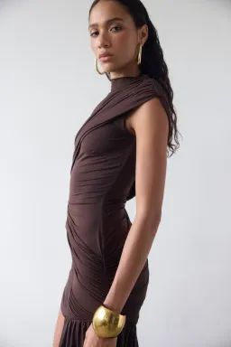 De La Vali - Ravenna Mini Dress, Chocolate 8 for rent on The Volte - image 7