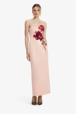 Leo Lin Rayna Embroidered Bustier Maxi Dress in Reverie Print in Nectar Size AU 10 for rent on The Volte - image 4