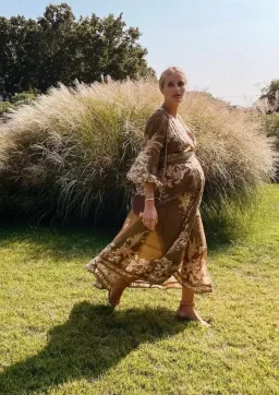 Zimmermann Anneke Wrap Dress in Olive Green Size 1 / AU 10 for rent on The Volte - image 4