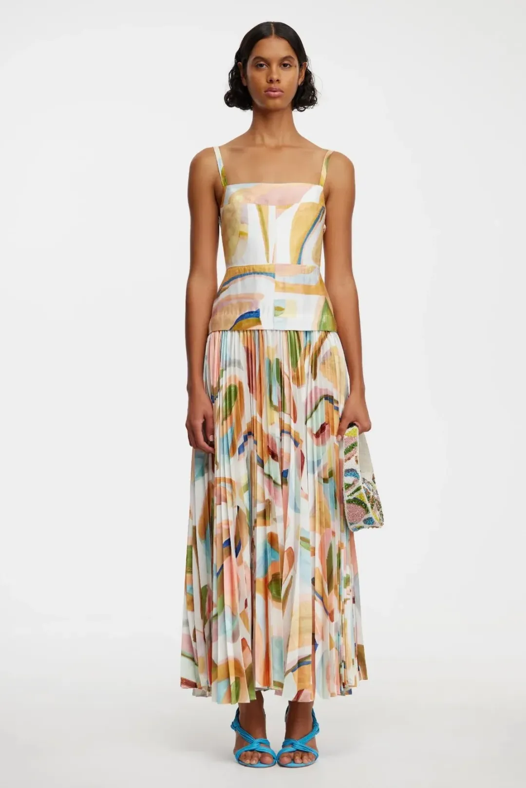 Acler Leasgill Midi Dress in Cubist Canyon Size 8 for rent on The Volte - main image