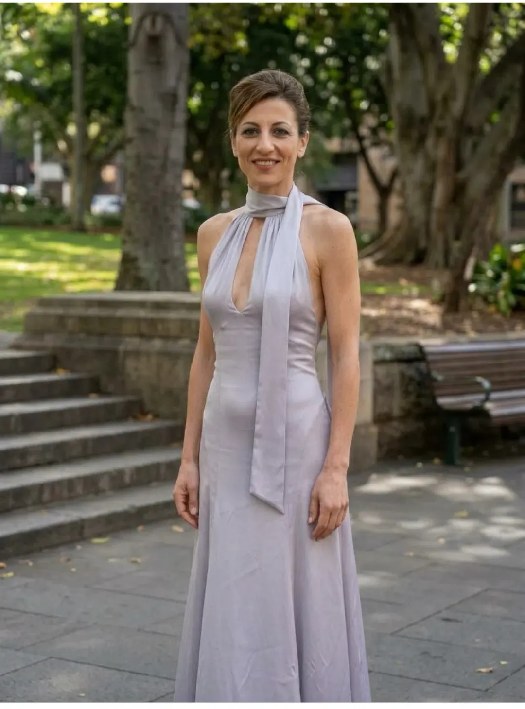 Peter Morrissey Maxi full skirts silver silk size 0 true size between australian 6-8 for rent on The Volte - main image