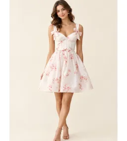 Zimmermann Clash Print Bow Mini Dress in Cherry Ditsy Floral Size 0/AU8 for rent on The Volte - image 1