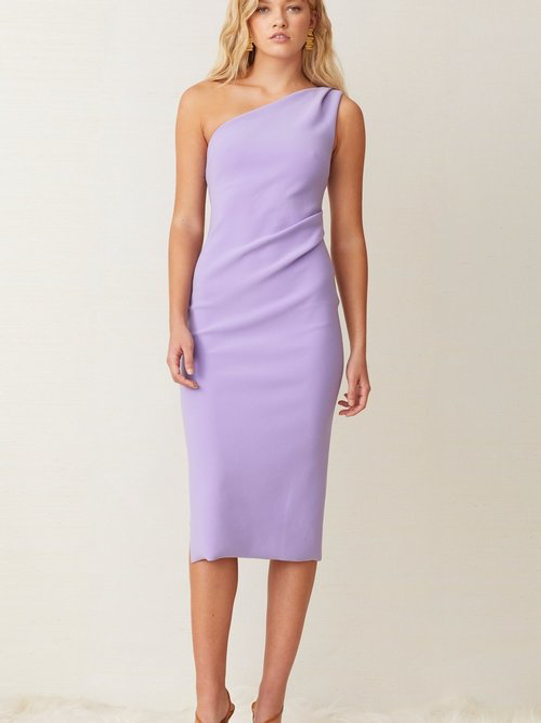 Bec and Bridge Gemma Asym Midi Dress Violet Size 6 for rent on The Volte - main image