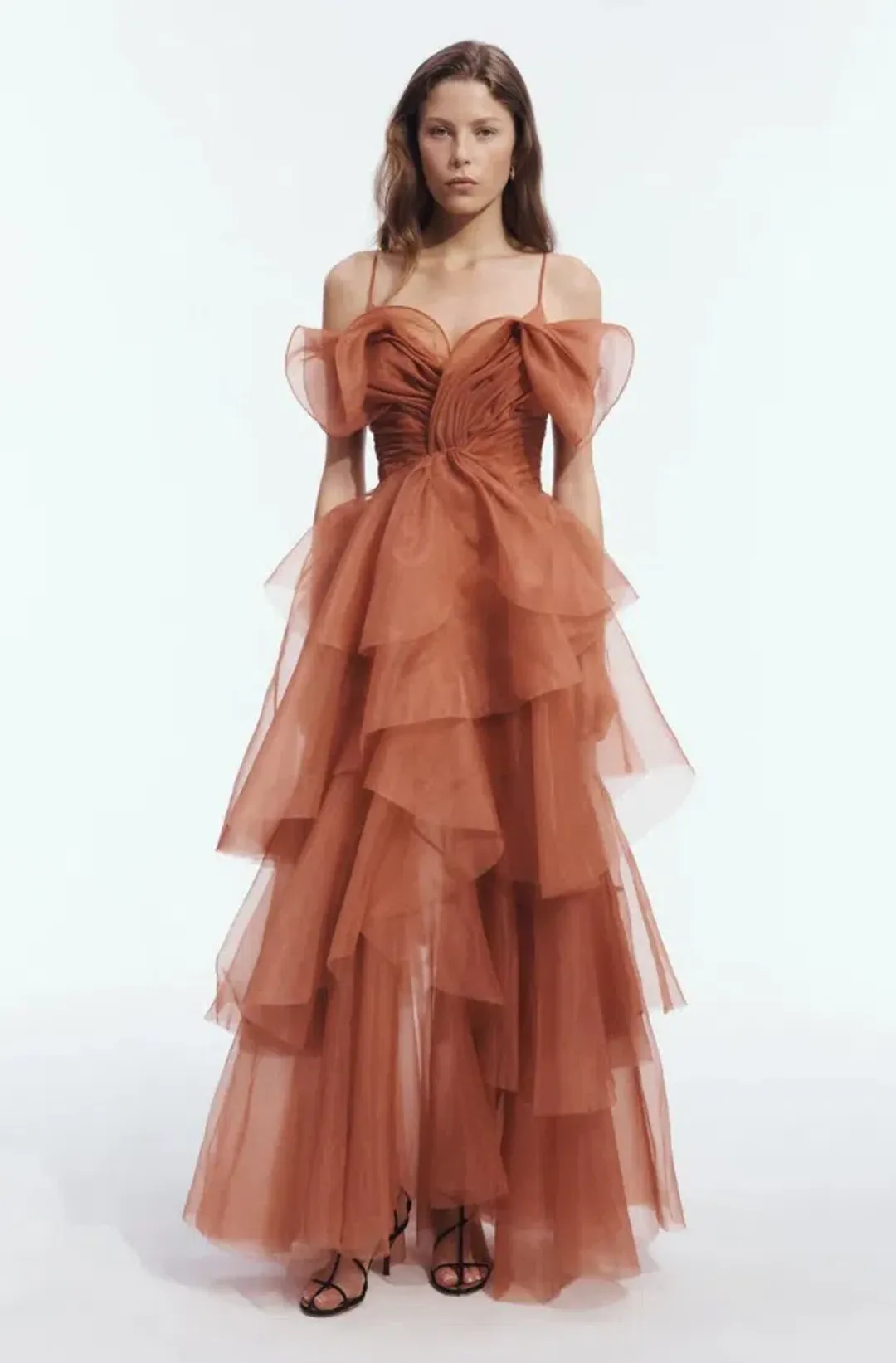 AJE Vionette Maxi Dress / Gown Rust Size 8 for rent on The Volte - main image