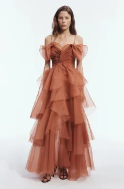 AJE Vionette Maxi Dress / Gown Rust Size 8 for rent on The Volte - image 2