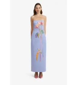 Leo Lin Rayna Embroidered Bustier Maxi Dress in Rose in Perinwinkle Size AU10 for rent on The Volte - image 2