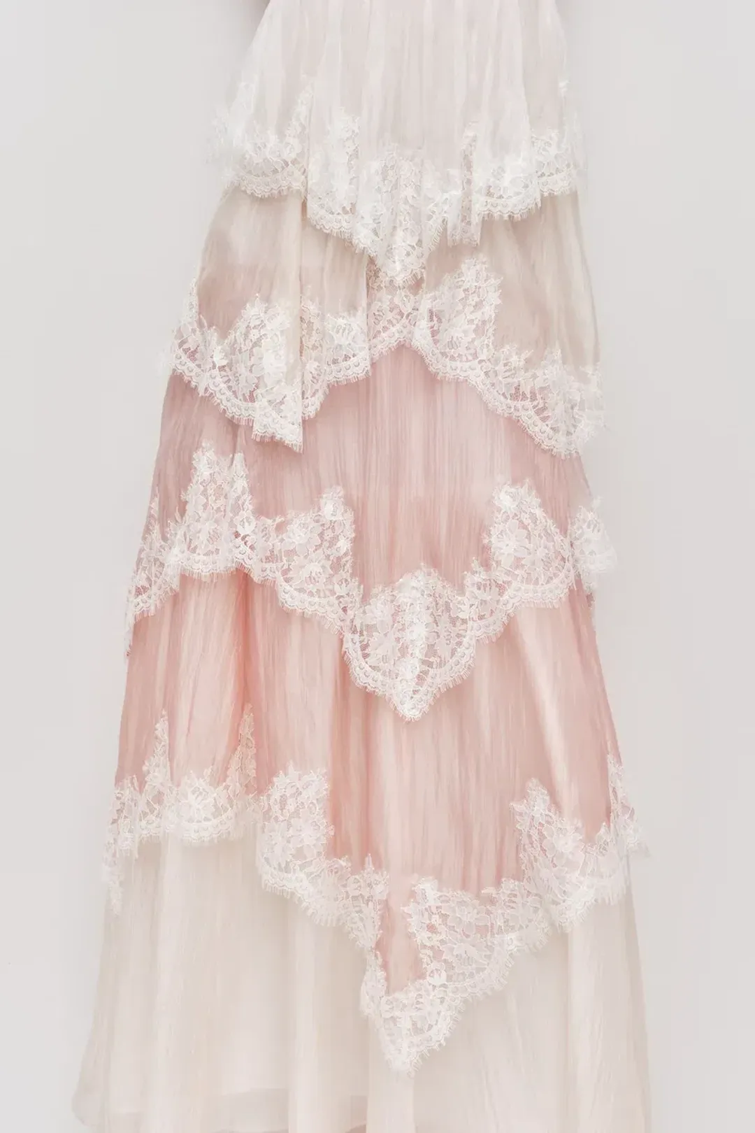  Brand New🩷 Aje Ophelia Lace Gown Size 12 in Multi Pink & Ivory 🩷 for rent on The Volte - main image