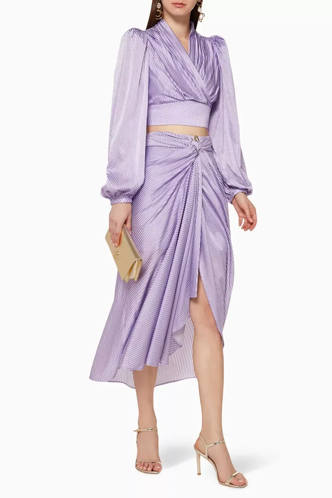 Acler Godwick Top & Skirt Set Lilac Size 12 for rent on The Volte - main image